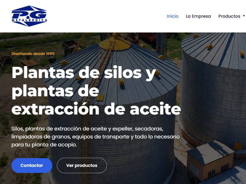 Proyecto web PG Metalúrgica — sitio desarrollado por JM Sitios Web